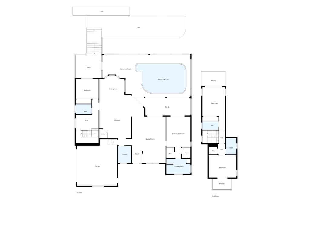 Spacious floor plan with private pool, porches, and multiple living areas at Tigertail Beach Villa, Marco Island FL