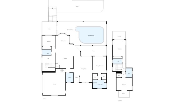 Spacious floor plan with private pool, porches, and multiple living areas at Tigertail Beach Villa, Marco Island FL